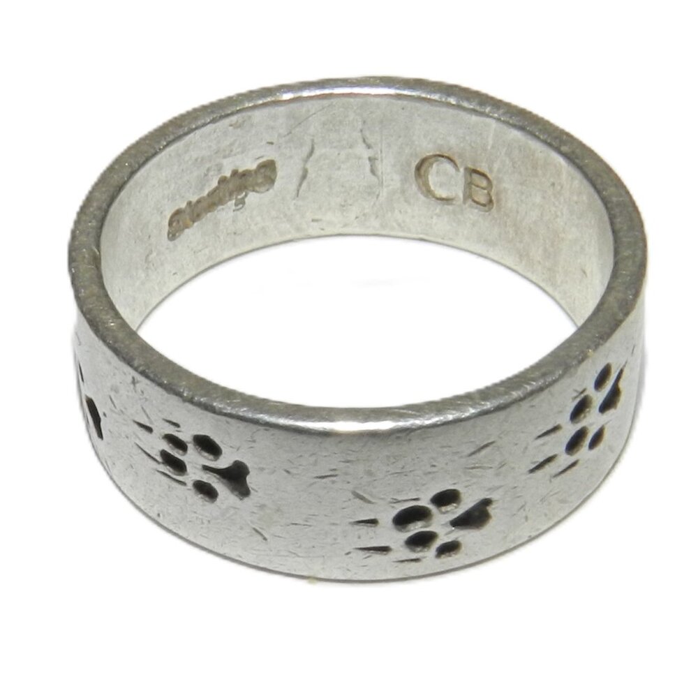 Vintage CB 925 Sterling Silver Ring With Bear Paw Design Size 7